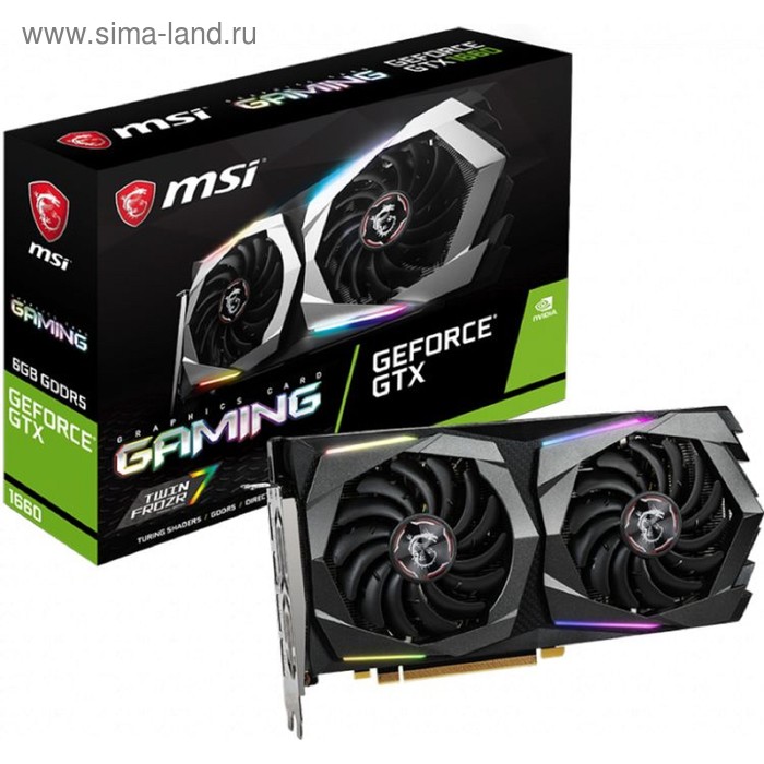 Видеокарта MSI nVidia GeForce GTX 1660, 6Гб, 192bit, GDDR5, HDMI, DPx3, HDCP - Фото 1
