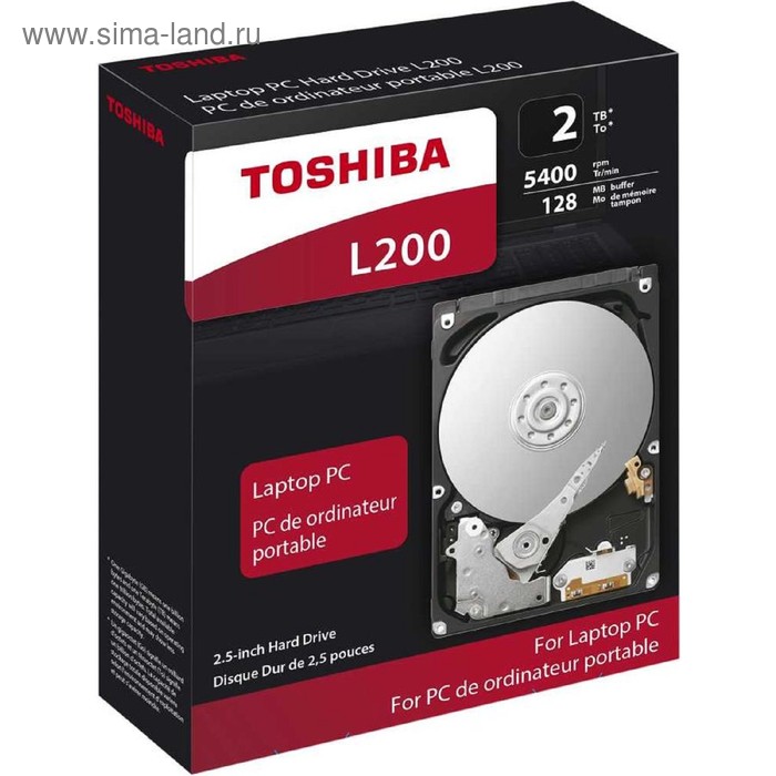 Жесткий диск Toshiba L200, 2Тб, SATA-III, 3.5" - Фото 1