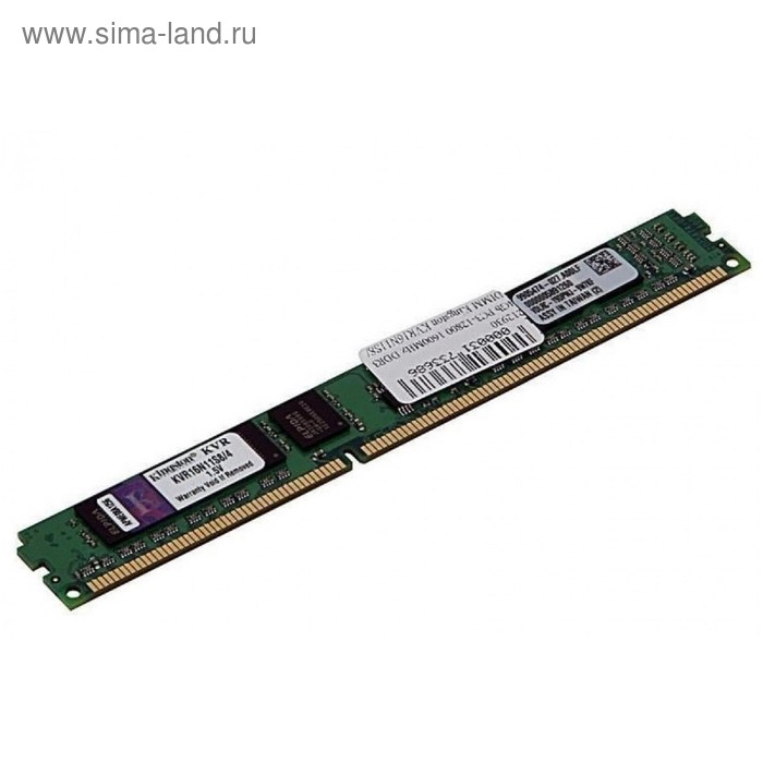 Память DDR3 Kingston KVR16N11S8, 4Гб, PC3-12800, 1600 МГц, DIMM - Фото 1