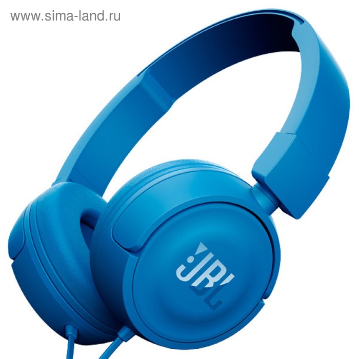 Наушники JBL T450, накладные, 1.2 м, проводные, синие - Фото 1