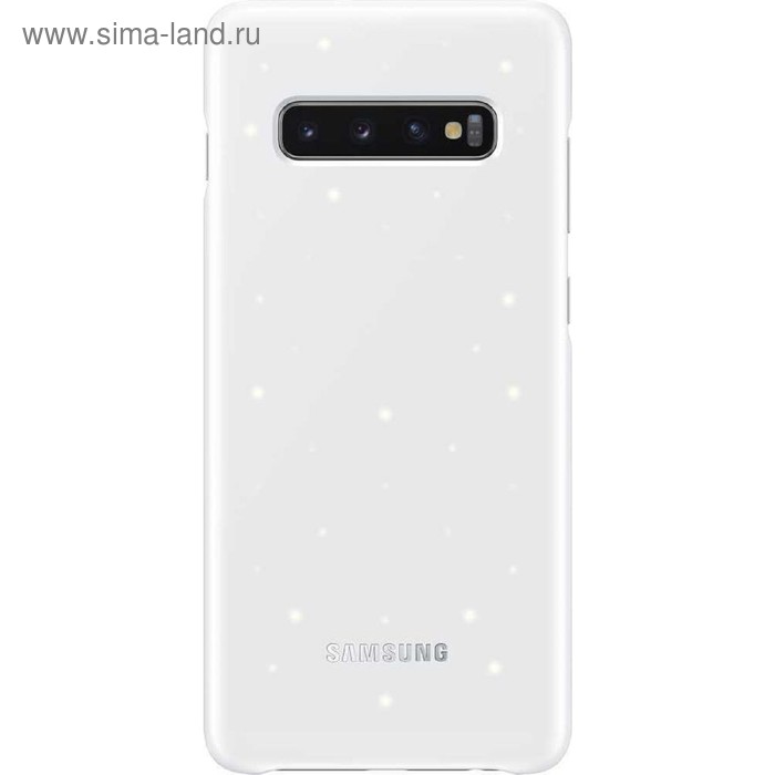 Чехол клип-кейс для Samsung Galaxy S10+ LED Cover, белый (EF-KG975CWEGRU) - Фото 1