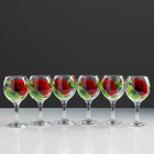 Набор бокалов для вина "Красная роза"  6 шт, 220 мл - Фото 1