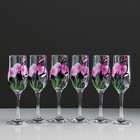 Набор бокалов для шампанского "Орхидея"  6 шт, 180 мл - Фото 1
