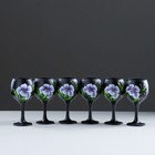 Набор бокалов для вина "Цветы" 6 шт, 220 мл, микс - Фото 1