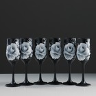 Набор бокалов для шампанского "Розы" 6 шт, 180 мл - фото 4299920