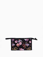 Косметичка на молнии, треугольная, маленькая, с принтом «Полевые цветы» чёрный - Фото 2