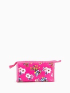 Косметичка на молнии, треугольная, маленькая, с рисунком, розовая - Фото 3