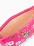 Косметичка на молнии, треугольная, маленькая, с рисунком, розовая - Фото 2