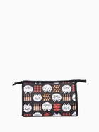 Косметичка на молнии, треугольная, средняя, с принтом, чёрная - Фото 3