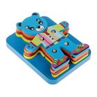 Пирамидка логическая "Медвежонок", 4 слоя, 12 деталей - Фото 1