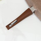 Сковорода-гриль «Гранит Brown», квадратная, 28×28 см, съёмная ручка, стеклянная крышка, антипригарное покрытие, цвет коричневый - фото 4299958