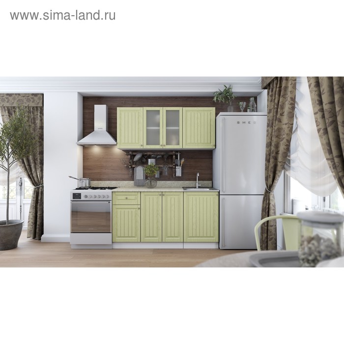 Кухня Нова 1.5 м, МДФ, Белый/Фисташка - Фото 1