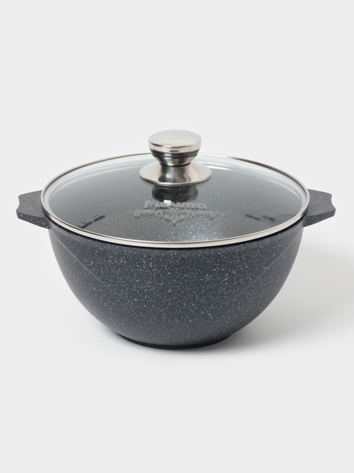 Казан Мечта «Гранит Star», 4 л, литые ручки, антипригарное покрытие, стеклянная крышка, литой алюминий, тёмно-синий - Фото 1