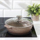 Жаровня Мечта «Гранит Brown», 2.4 л, d=26 см, стеклянная крышка, антипригарное покрытие, коричневая - Фото 5