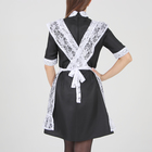 Школьный фартук с воланом по бретелям и низу, гипюр, цветы, р. 42-50, белый - Фото 3