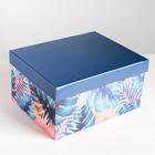 Коробка подарочная складная, упаковка, «Tropical», 31,2 х 25,6 х 16,1 см - фото 11499782