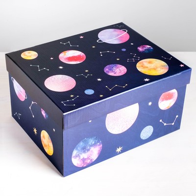 Коробка подарочная складная, упаковка, «Космос», 31,2 х 25,6 х 16,1 см
