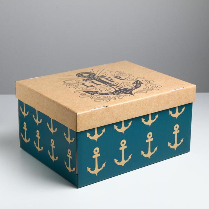 Коробка подарочная складная, упаковка, «Морская», 31,2 х 25,6 х 16,1 см