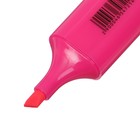 Маркер-текстовыделитель наконечник скошенный 5 мм, розовый - Фото 3