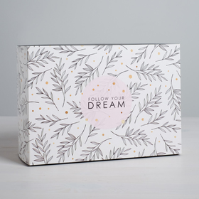 Коробка подарочная складная, упаковка, «Follow your dream», 25 х 18 х 10 см