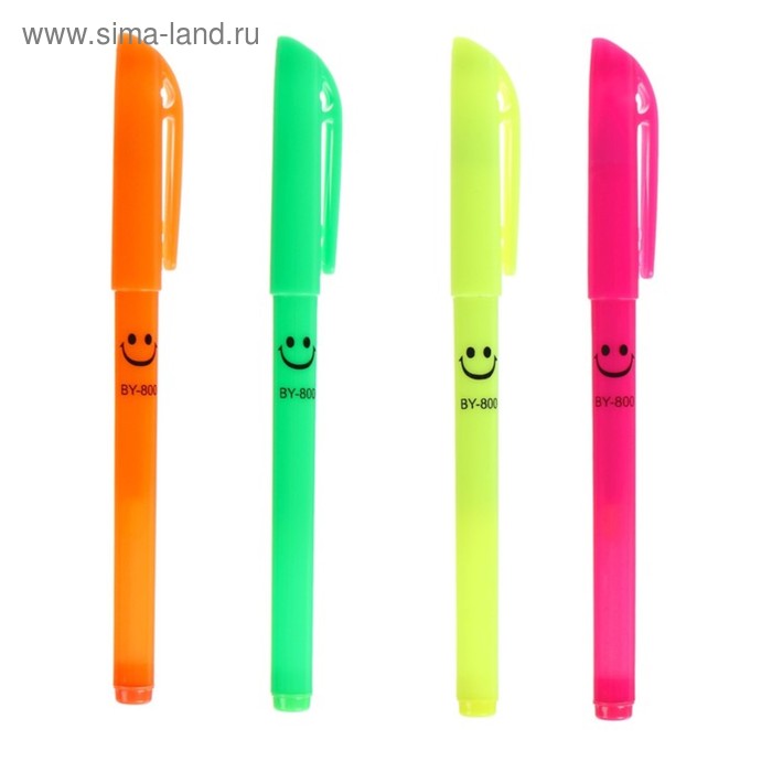 Ручка гелевая, чёрный стержень, узел 0.5 мм, корпус флуоресцентный, МИКС - Фото 1