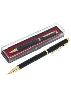 Ручка шариковая, подарочная, в пластиковом футляре, поворотная, «Эксперт», чёрная матовая с золотистыми вставками - Фото 2