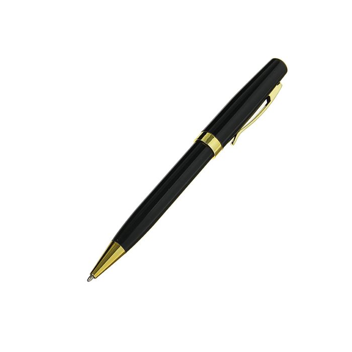 Ручка шариковая, подарочная, в пластиковом футляре, поворотная, "Линкольн", чёрная с золотистыми вставками - фото 1908227309