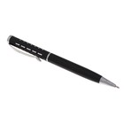 Ручка подарочная, шариковая "Пунктир" в пластиковом футляре, поворотная, чёрная с серебристыми вставками - Фото 3