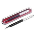 Ручка подарочная, шариковая "Мозаика" в пластиковом футляре, поворотная, чёрно-белая с серебристыми вставками - фото 8223650