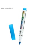 Маркер-текстовыделитель, скошенный наконечник, узел 4 мм, синий - Фото 3