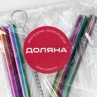 Трубочки для коктейлей Доляна Color, 21 см, с ёршиком, нержавеющая сталь, 4 шт. - Фото 6