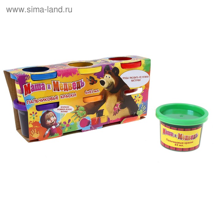 Набор пальчиковых красок : 6 красок по 85 мл - Фото 1