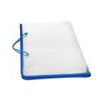 Папка для чертежей и рисунков А3, 460 х 325 х 20 мм, 0.5, с ручками, пластиковая, молния вокруг, прозрачная "Офис", ПМ-А3-36, синяя - Фото 2