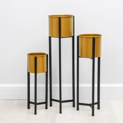 Набор кашпо на подставке «Иллюзион», d=13.9 см, 16.3 см, 18 см