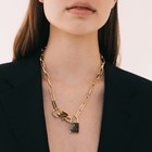 Кулон "Цепь" замок-карабин, цвет золото, 50см - фото 25616722