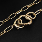 Кулон "Цепь" сердца, цвет золото, 45см - фото 24495609