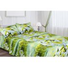 Постельное бельё "Этель престиж" евро Лилии на зеленом 200*220 см, 220*240 см, 50*70 + 5 см - 2 шт. - Фото 1