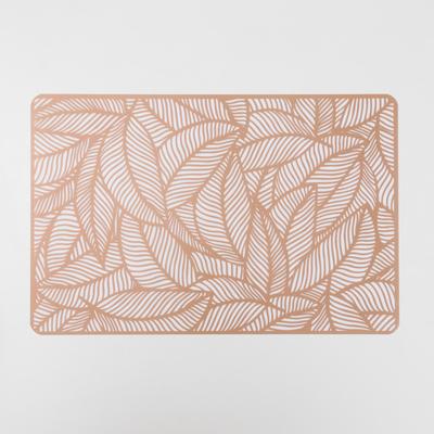 Салфетка сервировочная на стол «Листья», 43×28 см, бронзовая