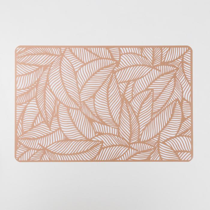 Салфетка сервировочная на стол «Листья», 43×28 см, бронзовая - Фото 1