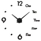 Часы-наклейка, серия: DIY, "Аба, плавный ход, d-70 см, 1 АА, черные - фото 8952791