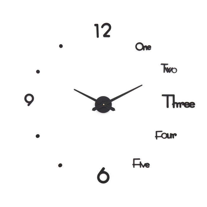 Часы настенные интерьерные, 3d «Аба», плавный ход, наклейка, большие, d-70 см - Фото 1