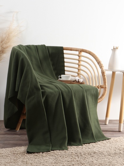 Плед "Экономь и Я" Темно-зеленый 150*200см, пл.160 г/м2, 100% п/э