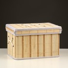 Короб складной для хранения, 28х38 см Н 23 см, бамбук, подкладка, ткань, микс - фото 6277810