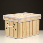 Короб складной для хранения, 28х38 см Н 23 см, бамбук, подкладка, ткань, микс - фото 6277811