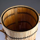 Корзина для белья с крышкой складная с ручками 39х39 см Н 56 см, бамбук,джут - фото 21036956