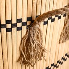 Корзина для белья с крышкой складная с ручками 39х39 см Н 56 см, бамбук,джут - фото 21036957