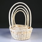 Корзина плетёная для хранения Natur, ротанг, бежевая, набор 4 шт. - Фото 2