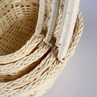 Корзина плетёная для хранения Natur, ротанг, бежевая, набор 4 шт. - Фото 4