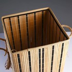 Корзина для белья с крышкой складная с ручками 37х37 см Н 56 см, бамбук,джут - фото 22853115