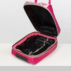 Чемодан малый 20", отдел на молнии, наружный карман, с расширением, цвет розовый - Фото 4